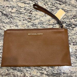 Michael Kora large zip clutch wristlet